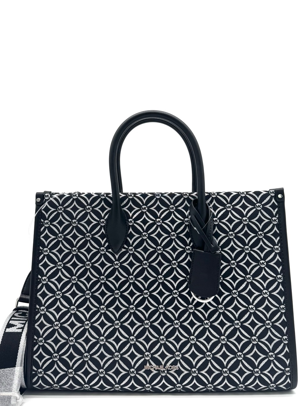 Michael Kors Medium Mirella Tote Bag Black/Silver